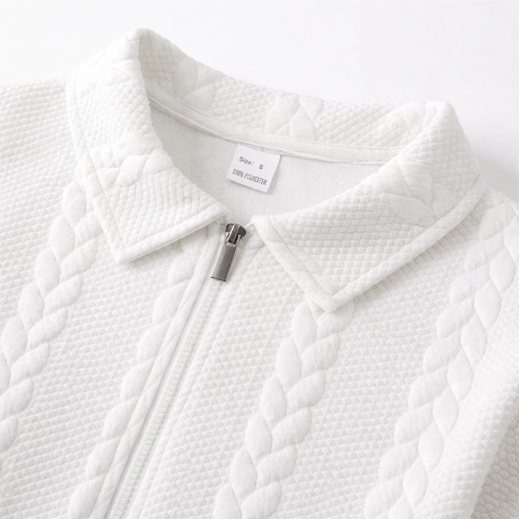 Quarter-zip sweatshirt in light blue