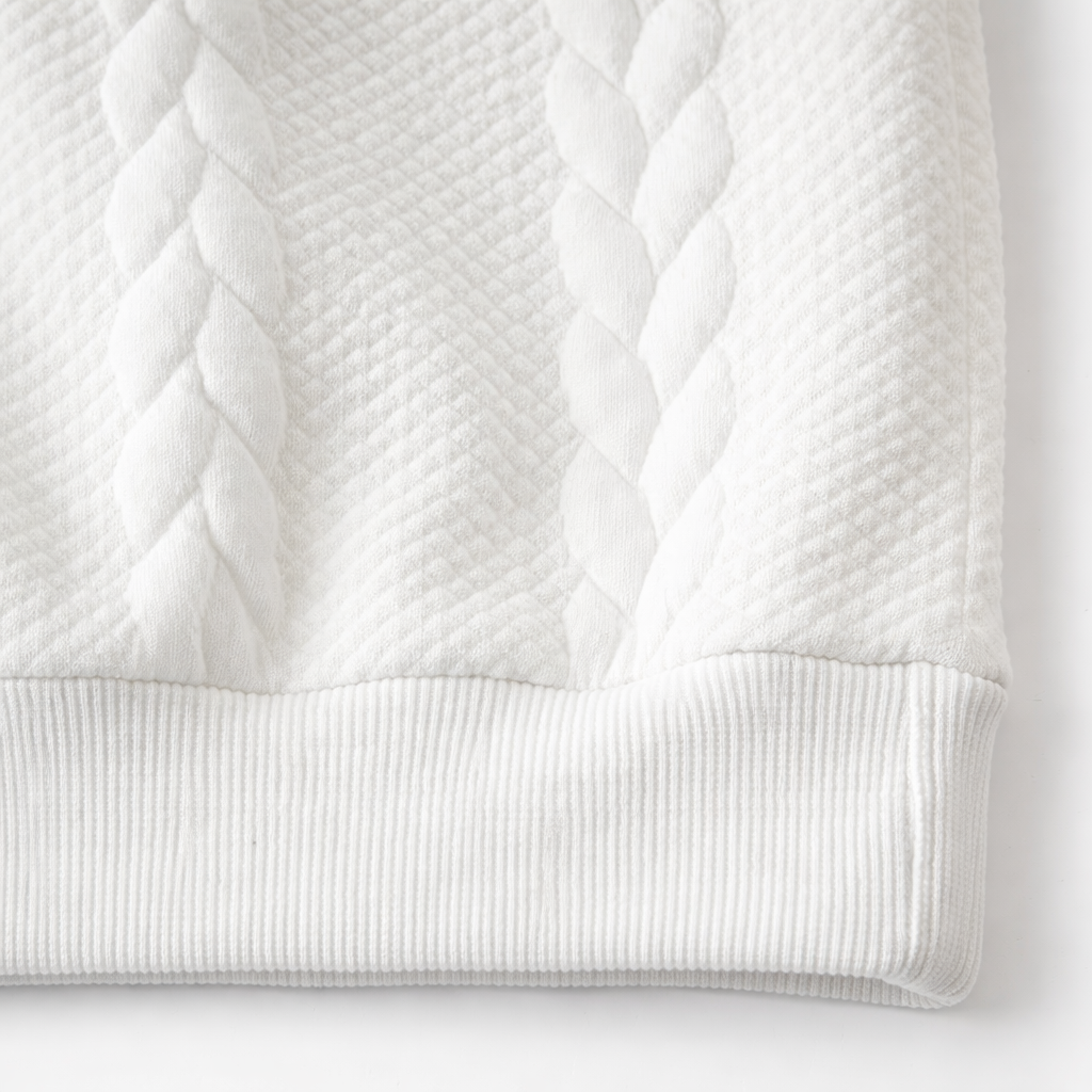 Quarter-zip sweatshirt in beige