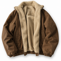 Men's bomber jacket with ribbed cuffs side view