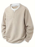 Men's waffle knit V-neck jumper front view