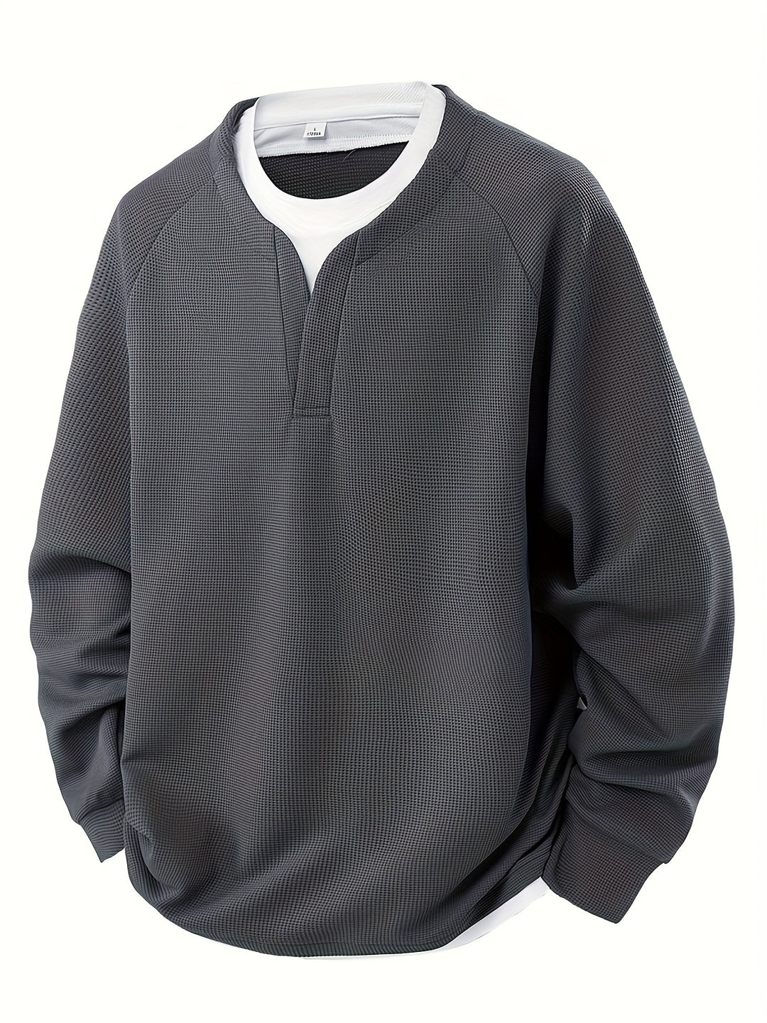 Men's waffle knit jumper back view