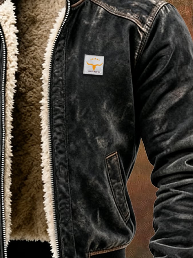 Padded casual jacket worn outdoors