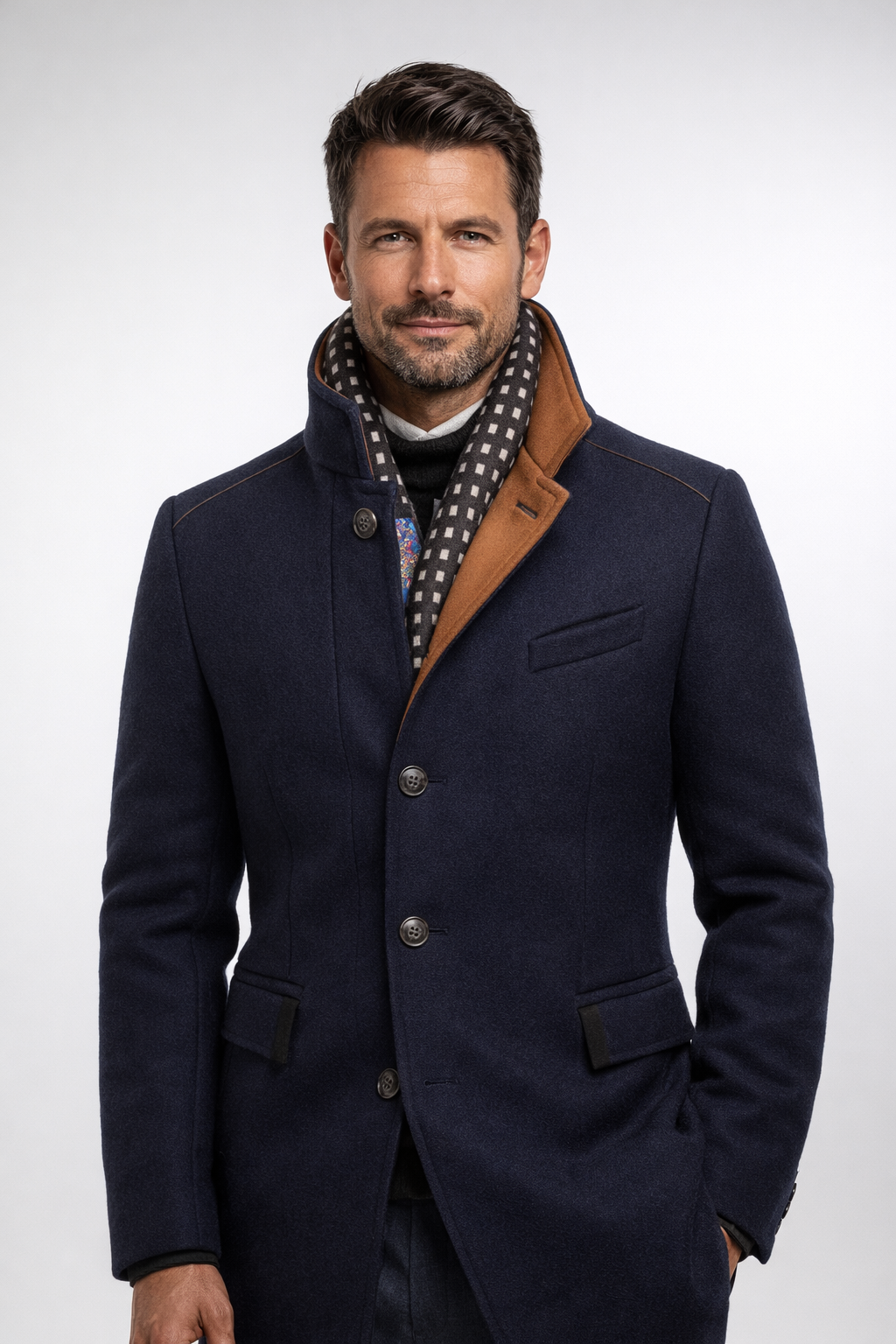Overcoat sleeve and cuff detail