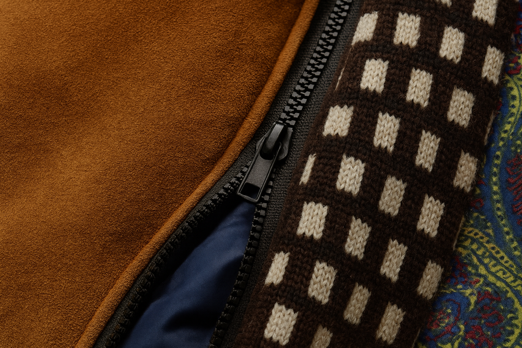 Overcoat side seam pocket detail