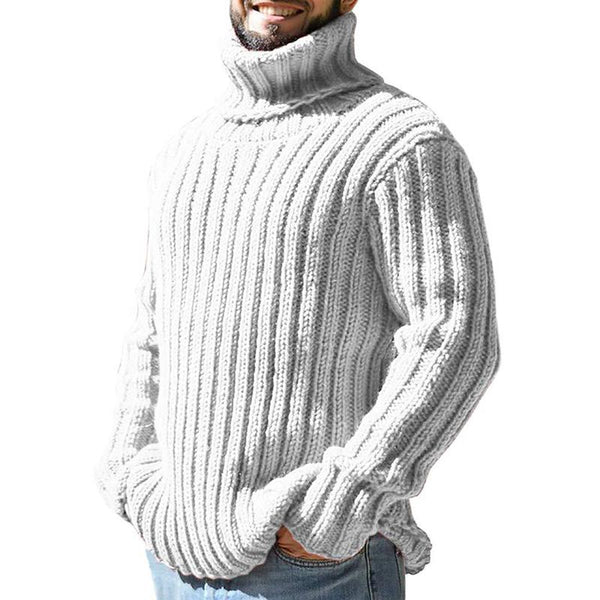 Close-up of roll neck jumper knit fabric