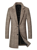 Grey wool blend overcoat front view
