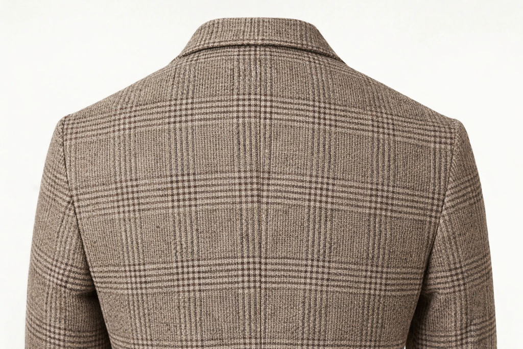 Straight fit long coat back view