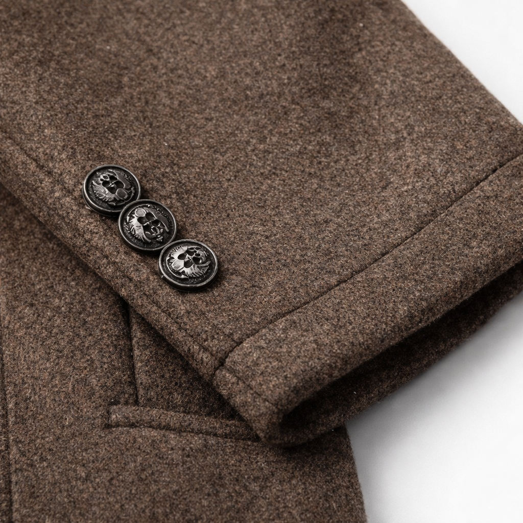Full length view of wool-look overcoat