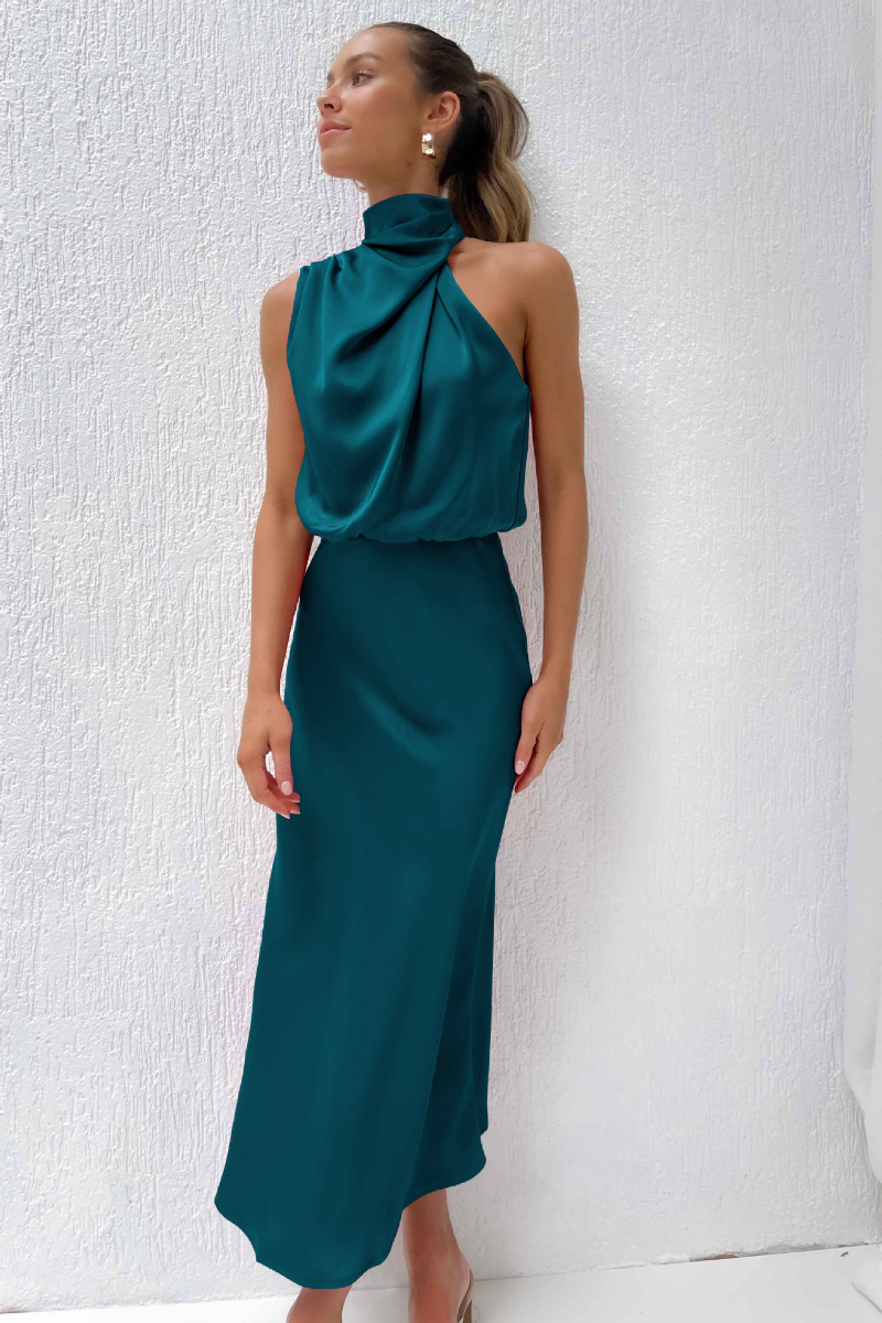 Midi dress close up of neckline