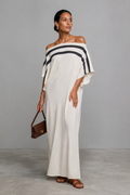 Off-shoulder maxi dress front view