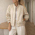 Oversized bomber jacket front view