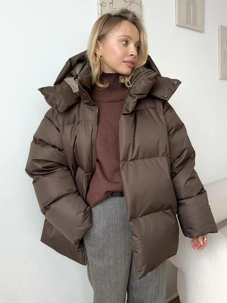Padded lining detail of winter coat