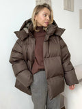 Padded lining detail of winter coat