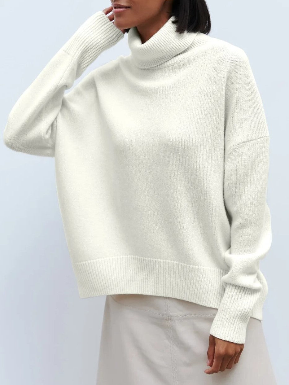 Roll neck jumper high neck detail