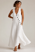 Sleeveless maxi dress front view