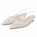 Slingback heels with pointed toe front view