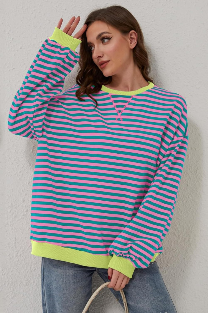 Striped sweatshirt front view