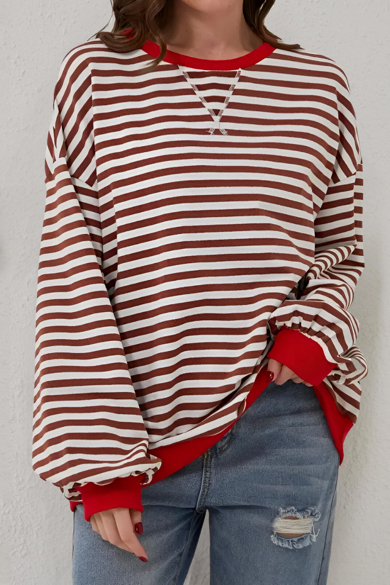 Striped sweatshirt in red colourway