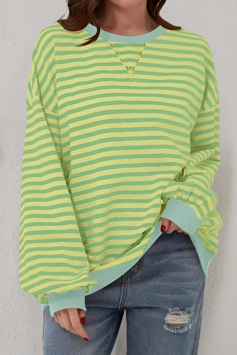 Striped sweatshirt detail of sleeve