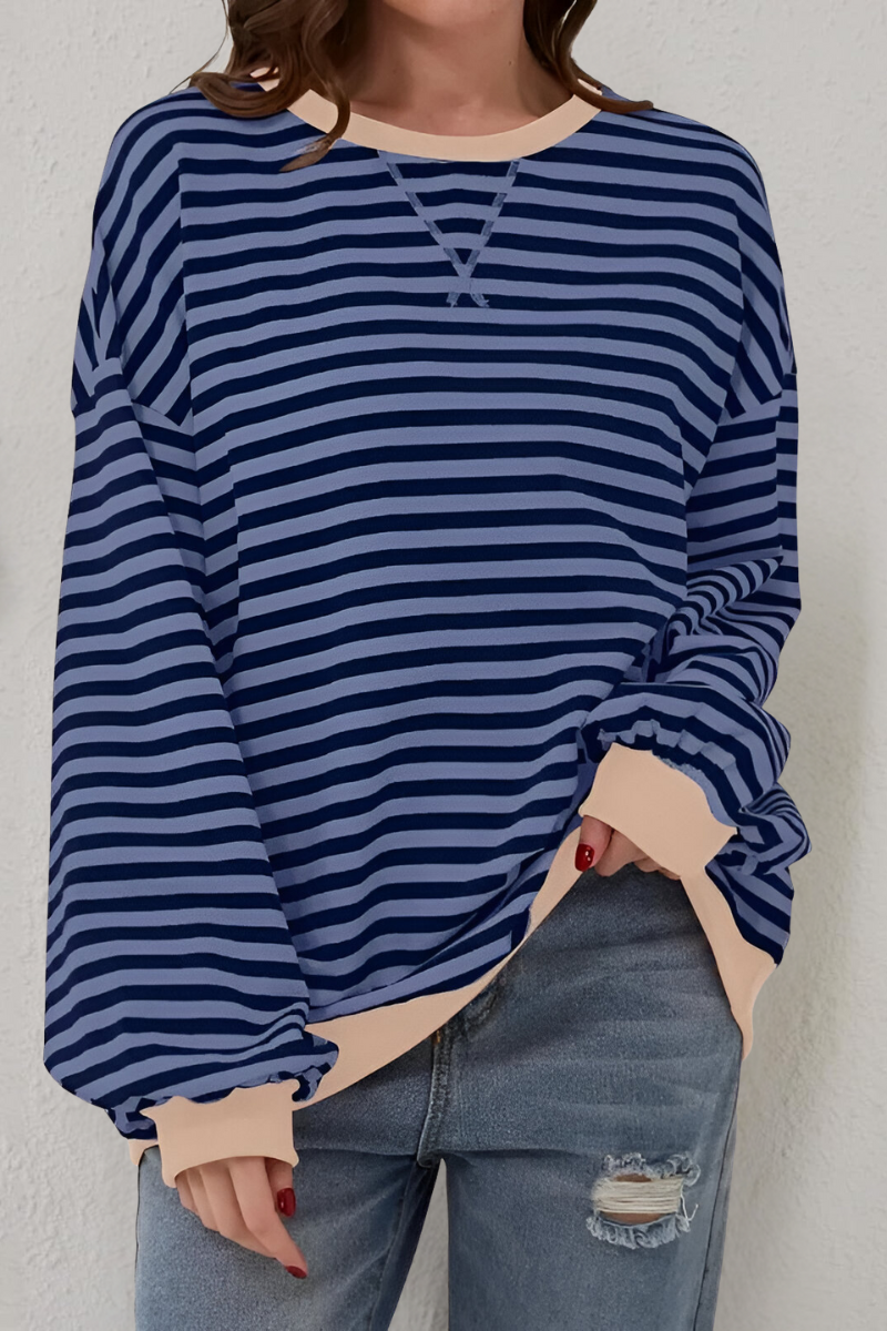Striped sweatshirt lifestyle shot