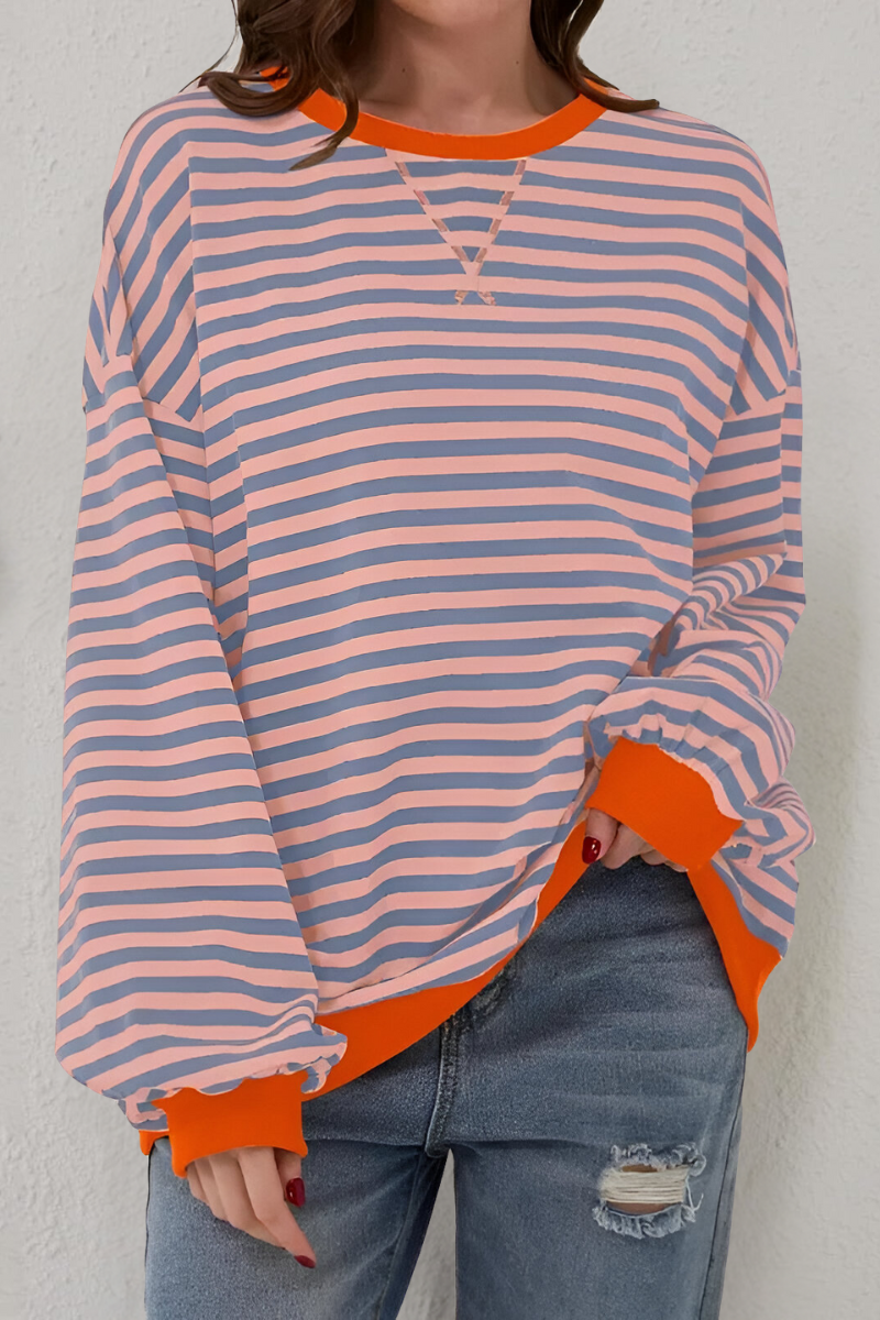 Striped sweatshirt close-up of fabric texture