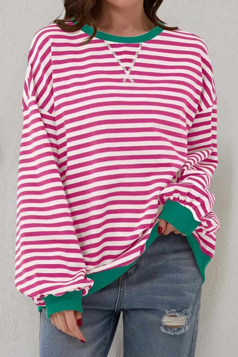 Striped sweatshirt in green colourway