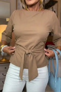 Women's bow waist top front view