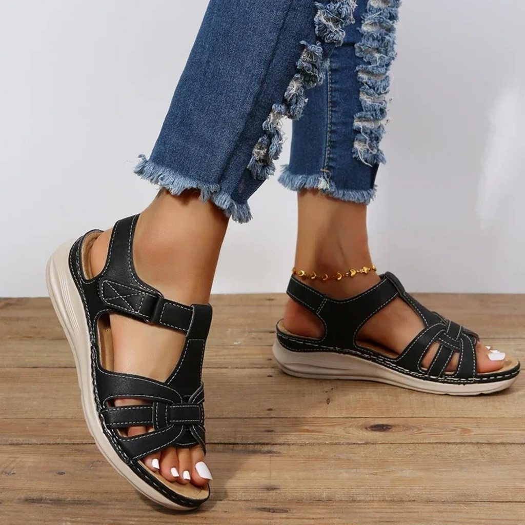 Sandal worn with summer outfit