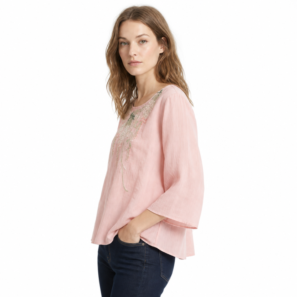 Embroidered top back view