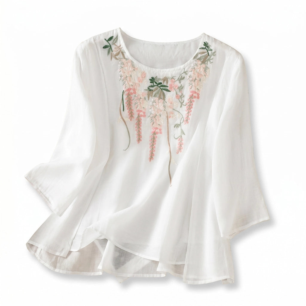 Embroidered top in alternate colour