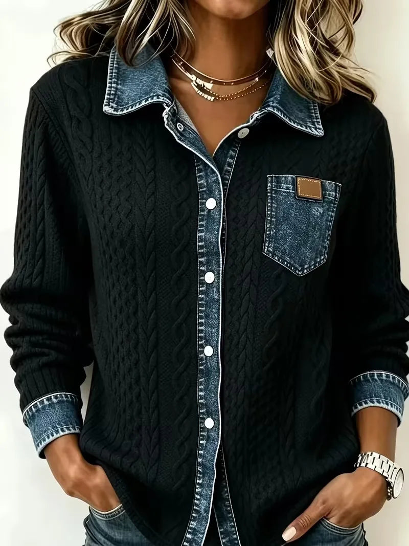Cardigan with contrast trim detail