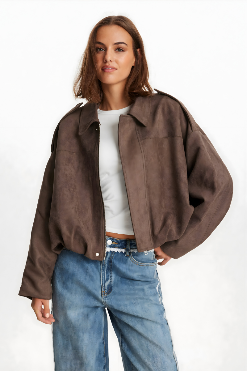 Side view of oversized coat