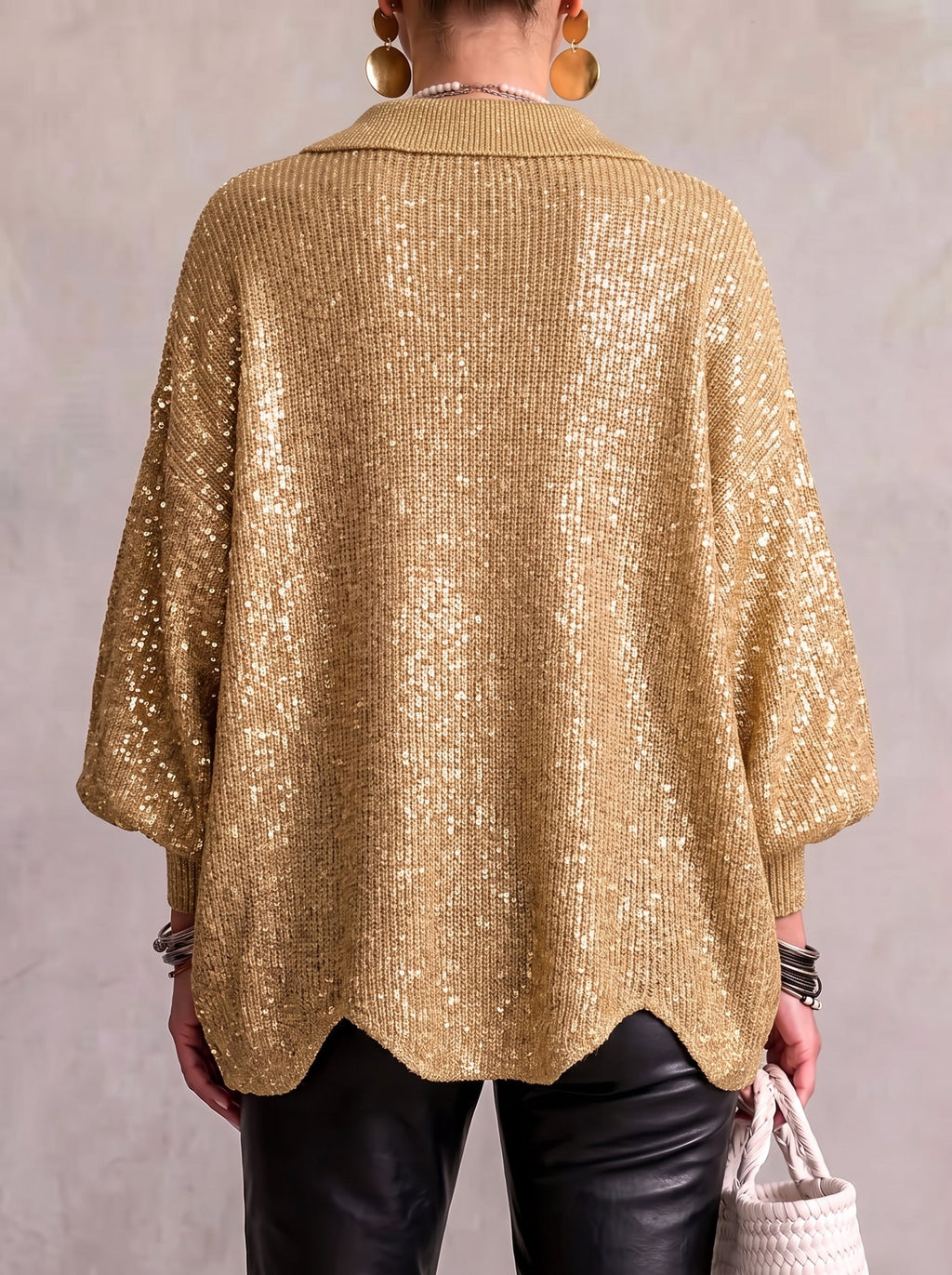 Detail of asymmetrical button placket
