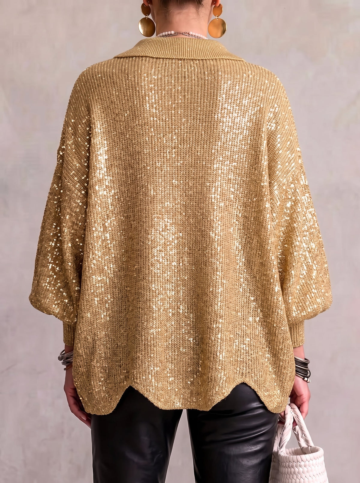 Detail of asymmetrical button placket