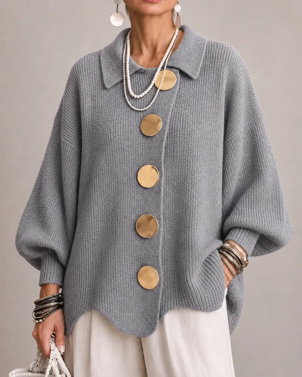 Cardigan worn in casual setting