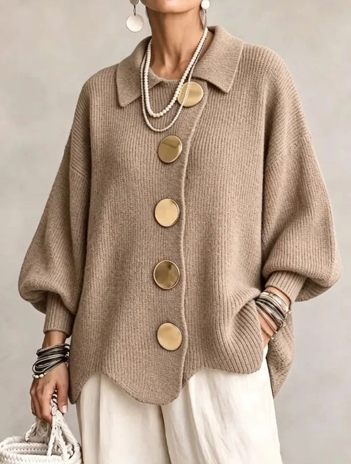 Cardigan styled with jeans