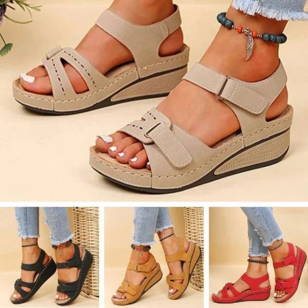 Sandal side view highlighting cushioned sole