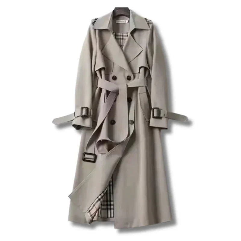 Close up of trench coat cuffs and pockets