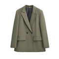 Double-breasted tailored blazer front view