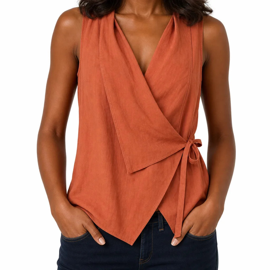 Wrap blouse colour options flat lay