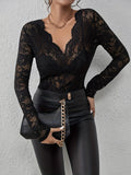 Lace top in burgundy colour