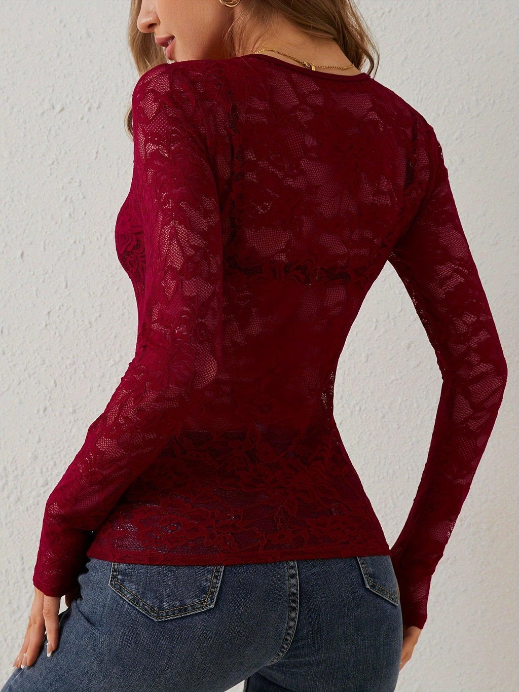 Lace top in navy blue colour