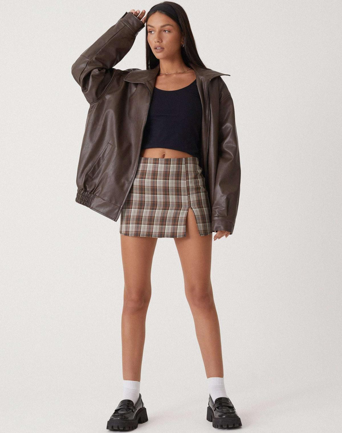 Bomber jacket side profile view