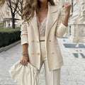 Apricot faux suede blazer front view