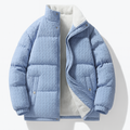 Fluffy puffer jacket front view