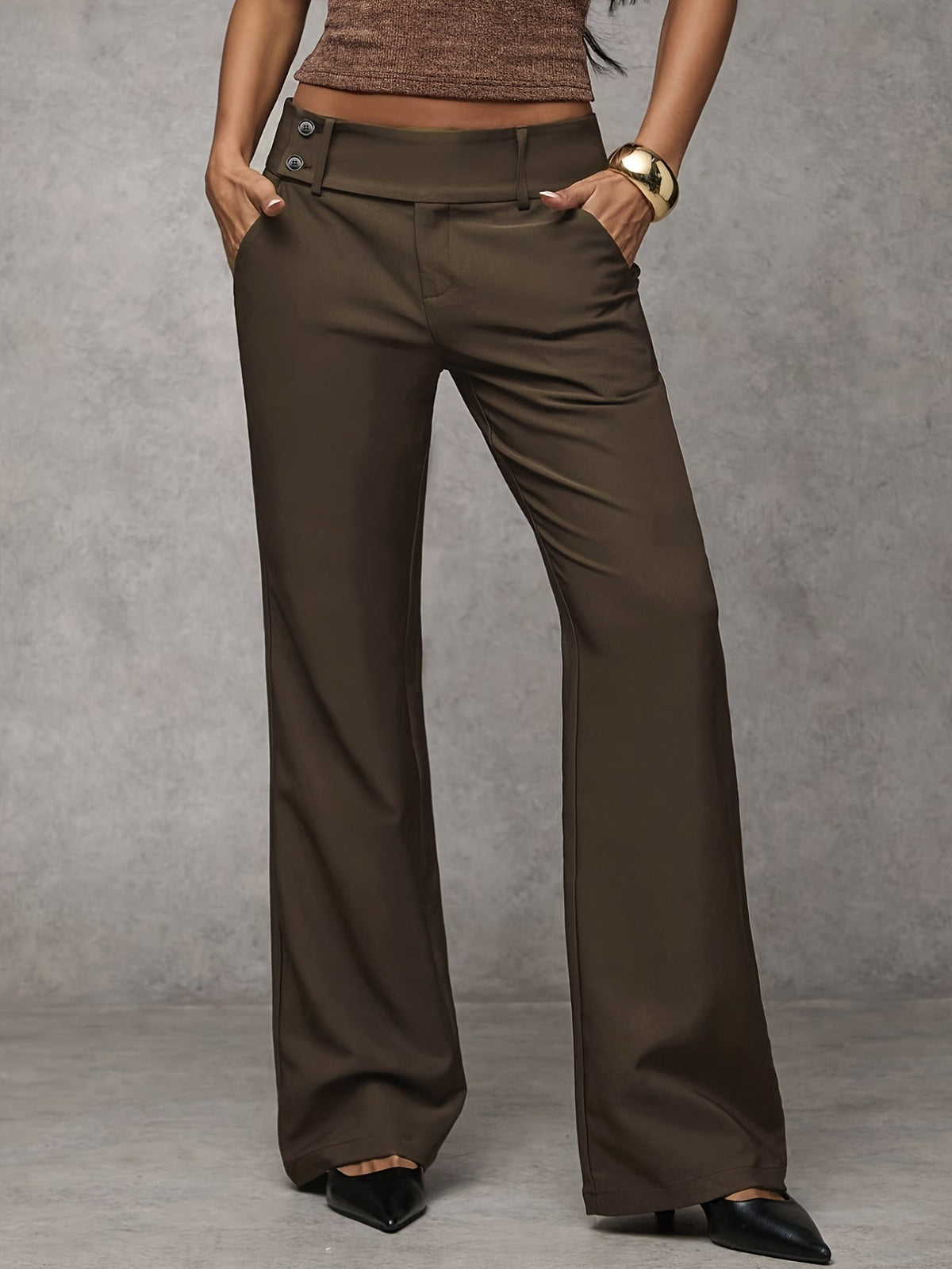 Women's trousers styled with blouse