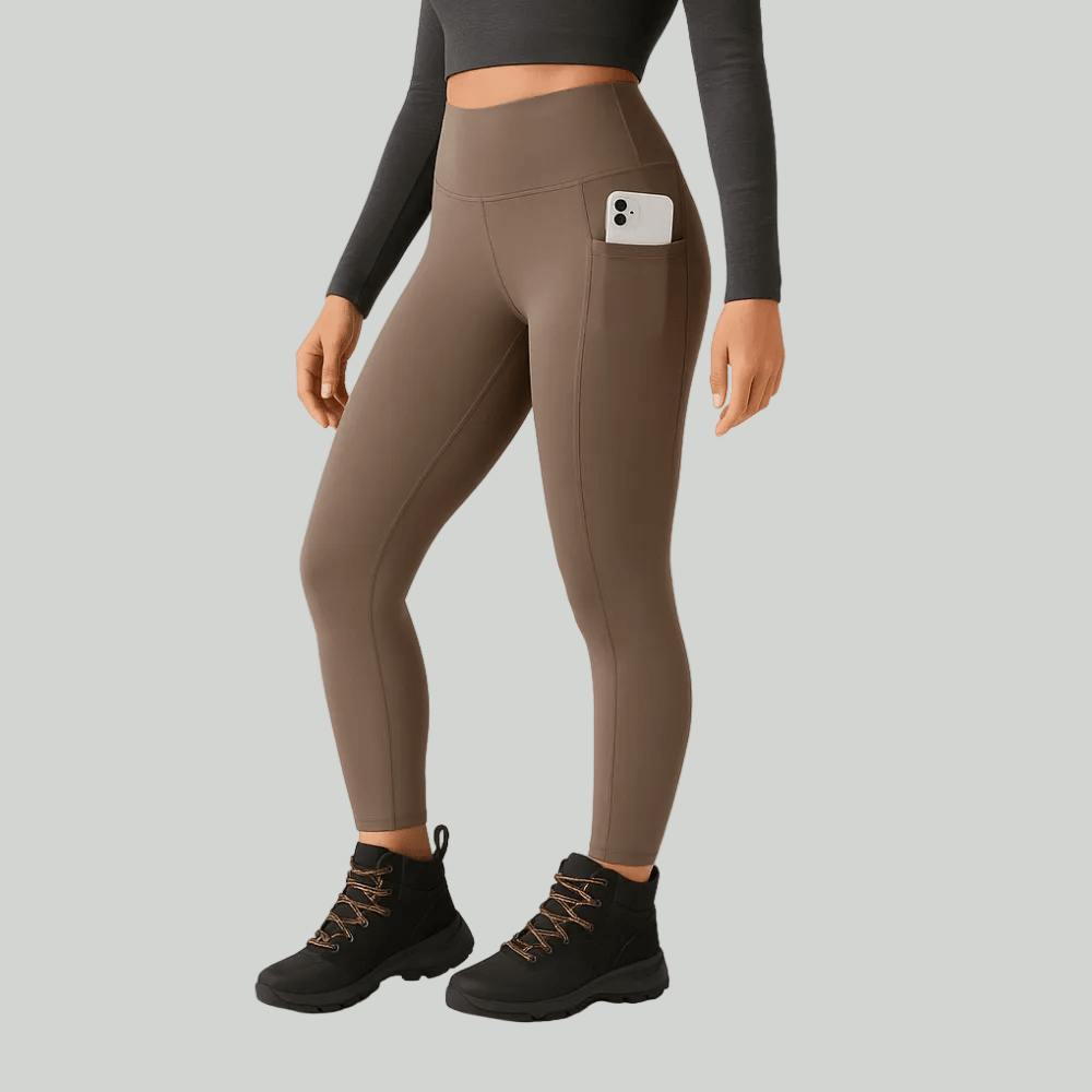 Close-up of stretch fabric on outdoor leggings
