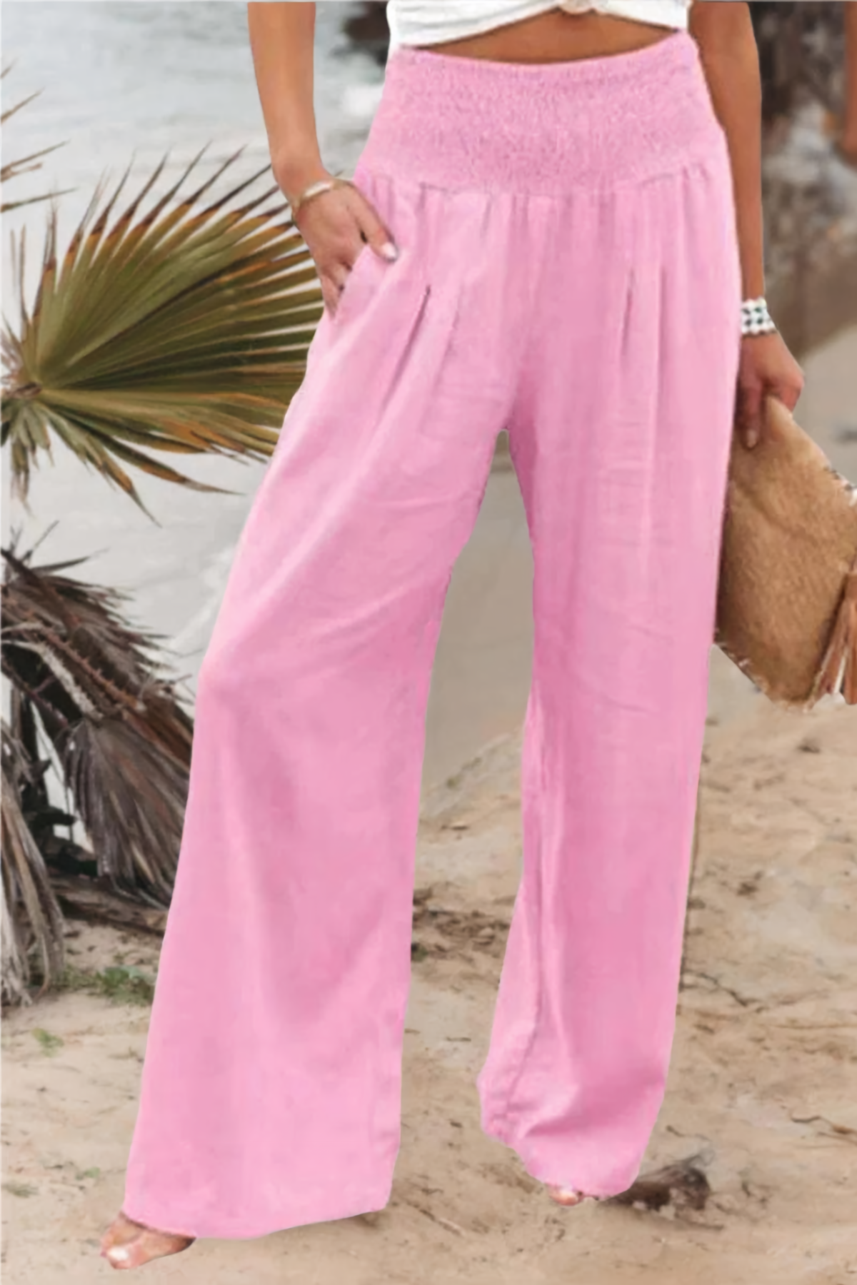 Close-up of trouser waistband detail
