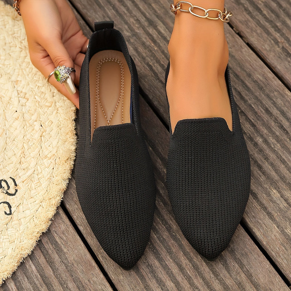 Knitted flat loafers side view
