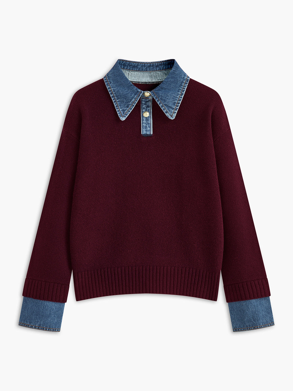 Knit jumper paired with jeans styling shot